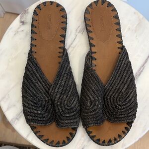 Carrie Forbes Raffia Slides size 39